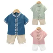 Chinese Style Boys Tang Suit Summer Hanfu Dress Traditional Outfit for Children