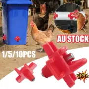 1/5/10X Fountain Chicken Horizontal Auto Waterer Drinker Poultry Water Nipple NJ