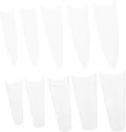 MUSISALY Nail Extensions Set 2 Boxes Long False Nails Half Cover French Fake Tips Matte Finish No Filing Needed for Diy