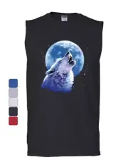 Call of the Wild Muscle Shirt Lone Wolf Howling at the Moon Wildlife Sleeveless