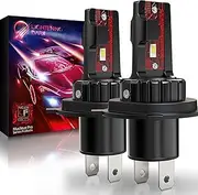 LIGHTENING DARK H4 Light Bulb, H4/9003 Fog Bulbs 6500K Xenon White Extremely Bright Wireless Fanless (Black, Pack of 2)