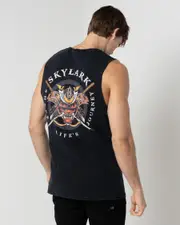 [Skylark] Skylark Men's Vanquish Muscle Tank Top in Navy Acid Size Large L Navy Acid