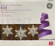 8 GE StayBright Warm White Random Sparkle LED Snowflake Lights - 5270951