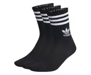 Adidas Unisex Mid Cut Crew Sock 3-Pack - Black