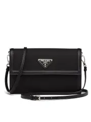 Prada Nylon and Leather Wallet with Shoulder Strap