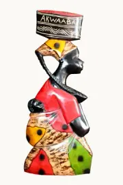 Akwaaba Welcome 14 " Hand carved African Wall Art Wall Hanging Home Decor
