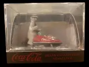 VINTAGE (1999) COCA-COLA BRAND COLLECTIBLE MINI CLOCK NEW POLAR BEAR SNOWMOBILE