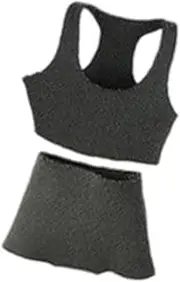 Hellery 1:12 Scale Sports Outfit Set for Dolls with Tank Top and Shorts , Gray
