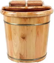 Heightened Wooden Foot Soaking Tub, Multifunctional Foot Deep Soaking Feet Bath Basin, Tall Size for Soaking Feet, Foot Soak Tub with Extra Feet Rollers, for Relaxation And Stress Relief