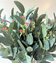 AUSTALIAN NATIVE FLOWERS EUCALYPTUS STEM RED GUM BLOSSOM SILK ARTIFICIAL FOLIAGE