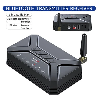 For TV Home Car Stereo Audio Adapter Bluetooth Long Range Transmitter Receiver