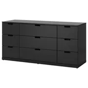 NORDLI chest of 9 drawers, anthracite, 160x76 cm