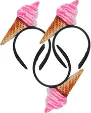 FRCOLOR 3pcs Ice Cream Hair Band Cute Aesthetic Headbands for Makeup Face Washing and Hair Styling Head Fun and Versatile Accessories