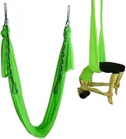 wellsem Aerial Yoga Hammock 5.5 Yards Yoga Swing Pilates Silk Home Fitness Include Carabiner,Daisy Chain, Pose Guide