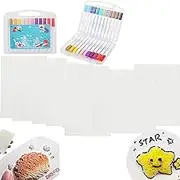 Magic Puffy Paint, 3D Magic Sponge Canvas, Foam Texture Painting Paper Bulk, DIY 3D Canvas Sponge Art for Crafts, MagicPuffy Paint Kit for Home DIY Handmade with Water Brush (Rectangle)