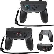 2-IN-1 Hand Grips for Switch 2, Grip Compatible with Nintendo Switch 2 Controllers Family Use Accessories, 2 Pack Grips Controller for Joy-Cons Nintendo Switch 2 (Black)