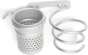 IWOWHERO Wall Mounted Hair Dryer Holder Rack Set Silver Drier Comb Storage Organizer for Easy Installation and Space Saving Bathroom Hotel Use
