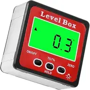 BESTonZON Digital Angle Gauge Level Box Multi-purpose Protractor Backlit Lcd for Accurate Measuring for Miter Saws Picture Hanging and Garden Projects