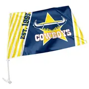 North QLD Queensland Cowboys NRL Clip on Window CAR Flag includes Pole