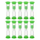 3 Minute Sand Timer, 10Pcs Small Sandy Clock, Count Down Sand Glass Green