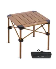 Lightweight Stable Alu. Folding Square Table Roll Up Top with Carry Bag for C...
