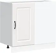 vidaXL Kalmar White Kitchen Base Cabinet - Engineered Wood, Adjustable Feet, Ample Storage, Modern Style - 86x46x81.5cm