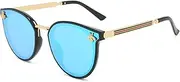 [HAOMAO] Vintage Small Bee Frame Cat Eye Sunglasses For Women And Men Uv400 Mirror Sun Glasses