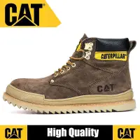 在飛比找蝦皮購物優惠-卡特彼勒正品頭層牛皮皮靴戶外休閒靴cat登山靴麂皮靴男黃色靴