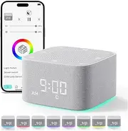 GDSanlian White Noise Machine & Alarm Clock 2-in-1, 32 soothing sleep sounds, 8 night lights, （application control）, sleep timer, volume control, memory function, adult children's sleep sound system
