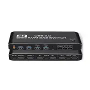 4K 60Hz 2 in 2 out Display HDMI KVM USB Switch Dual Monitor Hotkey Switching