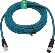 HangTon Industrial Ethernet Cable M12 X-Coded 8 Pin Female to RJ45 Cat-7e 10 Gb/s for Actuator Sensor Profibus Network Automation 15m PVC
