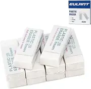 YEEKORO 10 Pack Pencil Erasers, White Large Eraser for School Office Soft Art Erasers for Drawing Writing