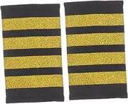 Ipetboom Epaulets Shoulder Patch for Pilot's Costume Soft Shoulder Boards Gold Epaulettes Captain Uniform Accessory