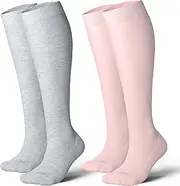 LEVSOX Thick Cotton Compression Socks for Women&Men 20-30mmHg Knee High Cute Support Sock for Nurses, Prenancy, Travel