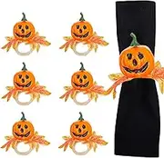 Pumpkin Napkin Ring Holder, Halloween Pumpkin Maple Napkin Rings | Harvest Fall Ring Holders Wooden Artificial Table Decorations for Thanksgiving Day