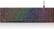 Perixx PERIBOARD-329 II Wired Keyboard with Lighting, Scissor Keys and Capital Letters, German QWERTZ Layout