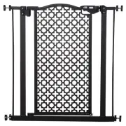 PawHut 74-80 cm Pet Safety Gate Barrier Stair Pressure Fit with Auto Close and D