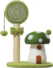 Multifunctional Mushroom Poles - Cat Climbing Pole, Sisal Board Scratcher, Wooden Cat Scratcher | Sisal Wrapped Cat Scratching Pole, Mushroom Poles, Sisal Board Scratcher for Cat Living Room