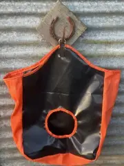 Ecotak PVC Hay Bag with mesh sides - black & orange Ecotak