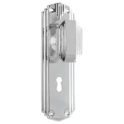 Art Deco Knob Lock Set, Chrome