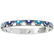 NWT Brighton BELLA LIMONE Blue Flowers Bangle Bracelet MSRP $48
