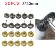 20pcs 22mm✅ Steel Wire Wheel Brushes For Mini Drill Rotary Tools Polishing Brush