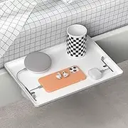 Uandhome Bedside Shelf, Modern Clamp-On Floating Nightstand and Bedroom Bed Shelf Tray, Clipped in bunk beds, for Home, Dorm, Rv Or Apartment (Excluding Accessories on Bedside Racks) (White)