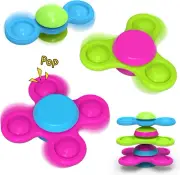 Silicone Suction Cup Spinner Baby Bath Toys for 1 Year Old Boy Girl Gifts,No Hol
