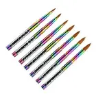 Kolinsky Acrylic Round Nail Brush With Cap Rainbow Crystal Handle Sable 2#-14#