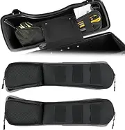 SKYJDM Saddlebag Lid Organizers 2 Pack, Universal Saddle Bag Lid Organizer Pouch Set with Elastic Slots Compatible with Harley Davidson 1993-2022 Touring Road King, Electra Glide, Road Glide, Black