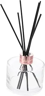 CHICAMPERA Aromatherapy Glass Bottle with Rose Gold Cap and Black Reed Diffuser Sticks Essential Oil Container for Home and Car Fragrance Durable Scent Diffuser for Aroma