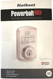 Kwikset Powerbolt 250 Electronic Keypad Deadbolt In Satin Nickel 992500-002