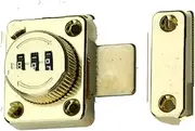 Cabinet Safes 3 Digit Combination Password Door Lock Zinc Alloy Smart Cam Code Cabinet Lock Sliding Home Security Hardware Gun Safes(Golden)