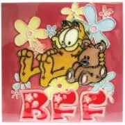 Garfield the Cat Holding Pooky BFF 8" x 8" Ceramic Tile #15964, NEW UNUSED